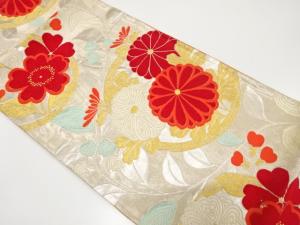 アンティーク　花丸模様織り出し袋帯（材料）